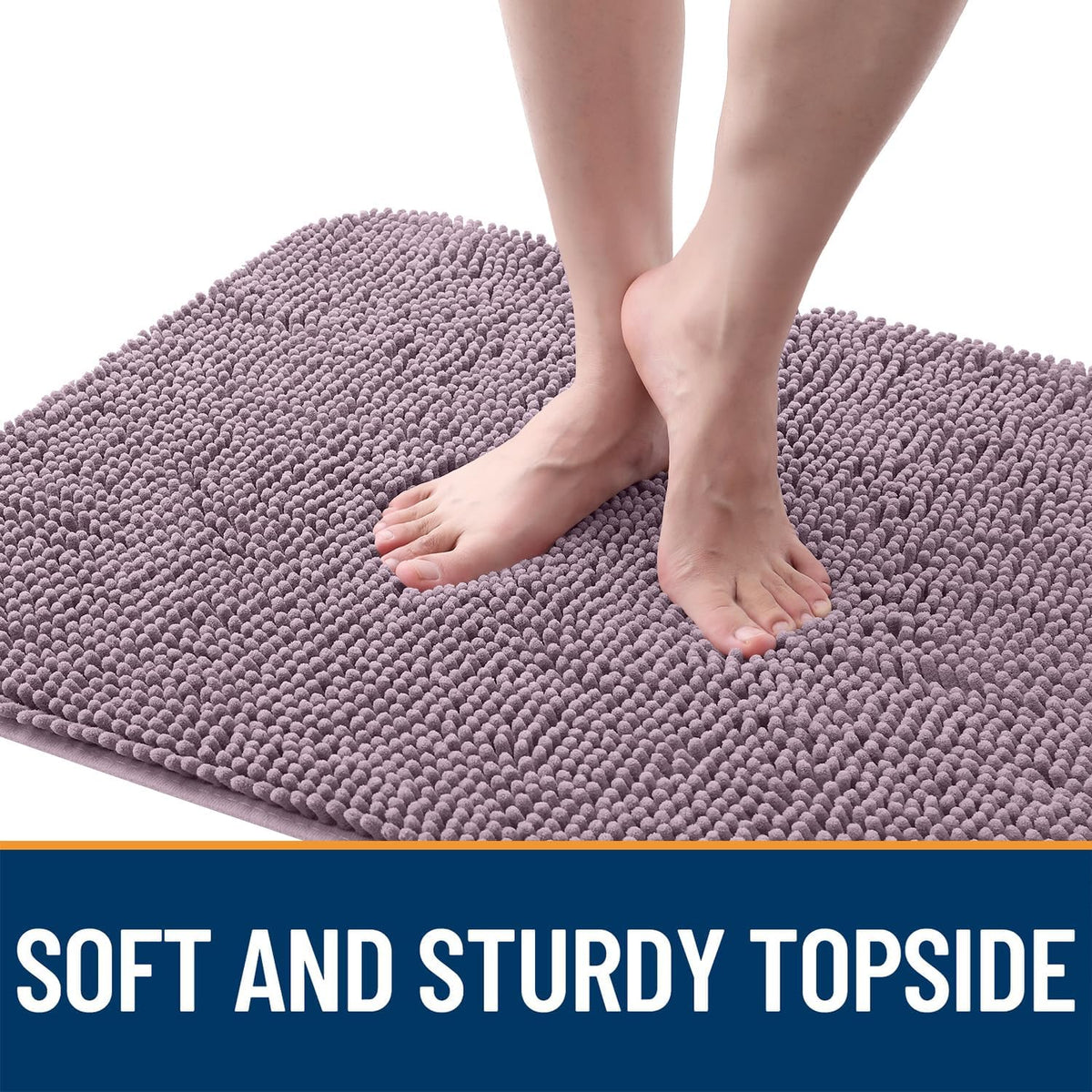 OLANLY Dog Door Mat - Absorbent Non-Slip Mud Mat for Indoor Use | Quick Dry Chenille, 34x21, Deep Plum