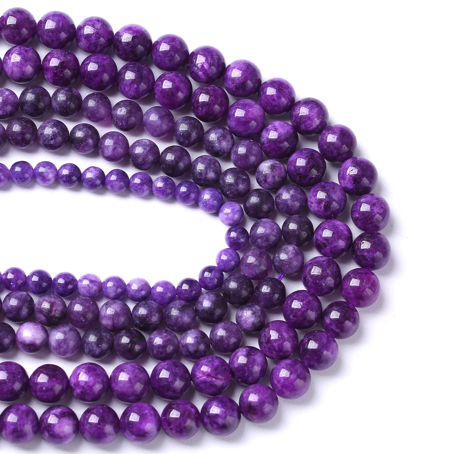 6MM 60PCS Natural Purple Charoite Jade Quartz Crystal Beads for Jewelry Making DIY Bracelet 1 Strand