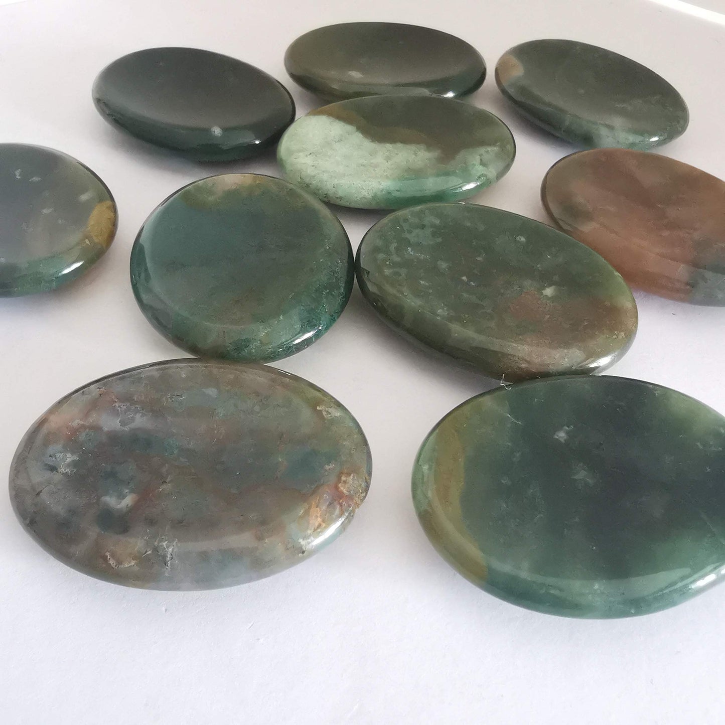 Loveliome Indian Agate Thumb Worry Stone, Stress Relax Healing Reiki Crystal Pocket Palm Stones,Pack of 2