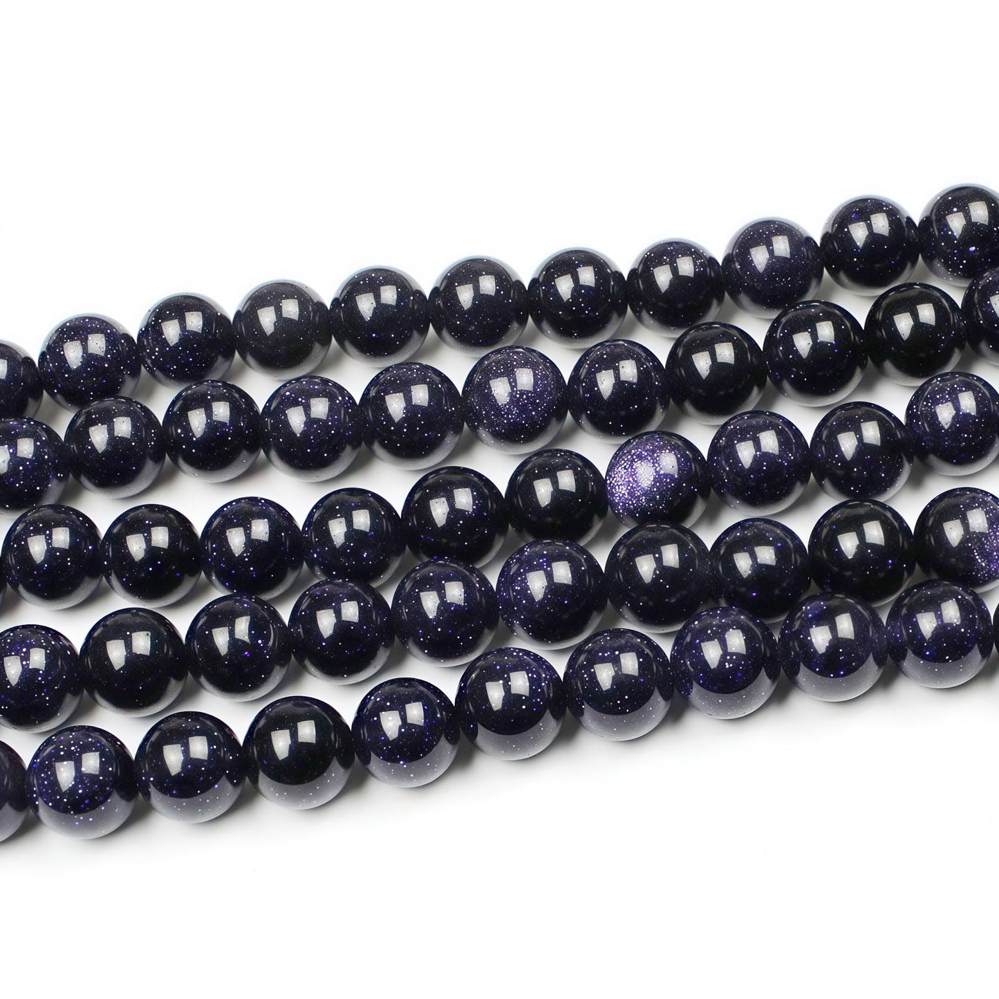 MJDCB Natural Stone Beads Blue Sand Stone Round Loose Beads for Jewelry Making DIY Bracelet Necklace (12mm)