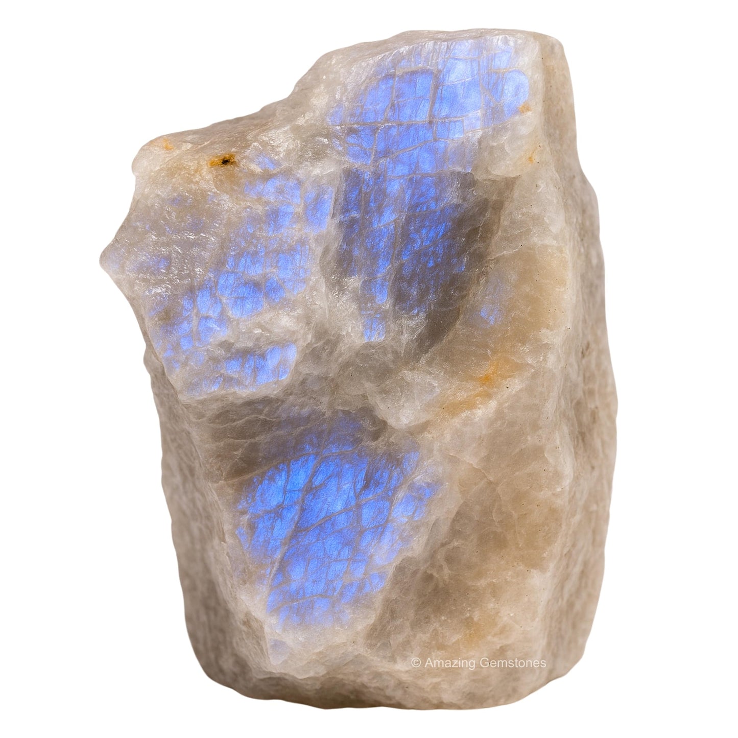 Amazing Gemstone Sun Moonstone Raw Crystals and Healing Stones, Natural Rocks for Tumbling and DIY Raw Stones and Crystals (2 Pieces)