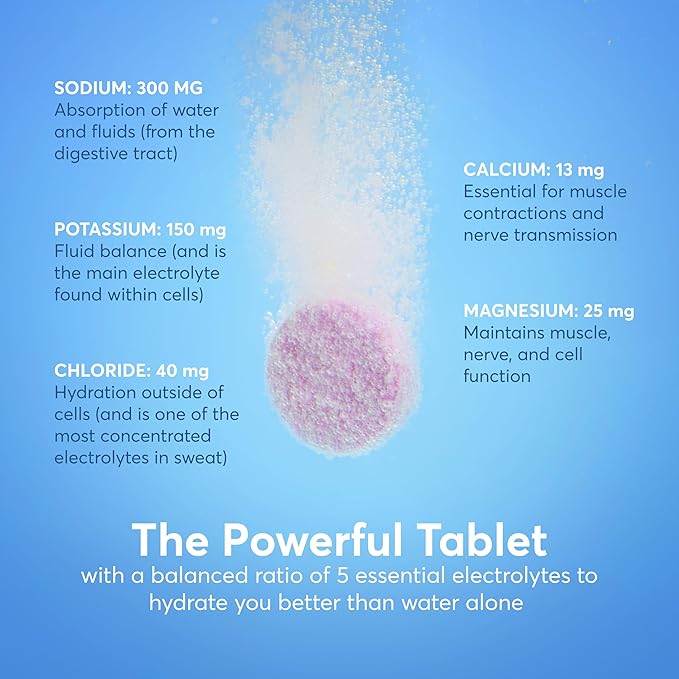 Nuun Sport Electrolyte Tablets with Magnesium, Calcium, Potassium, Chloride & Sodium, Gluten Free & Vegan, Fruit Punch, 4 Pack (40 Servings Total)