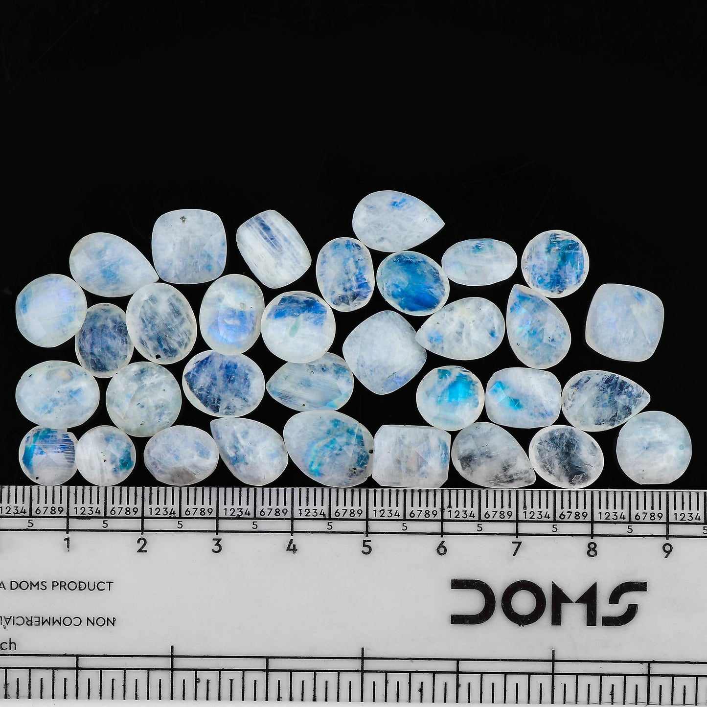 GEMKORA Natural Moonstone Briolette Cut Gemstones Cabochons for Jewelry Making, Mix-Shape | 12-14pcs | 8-12mm