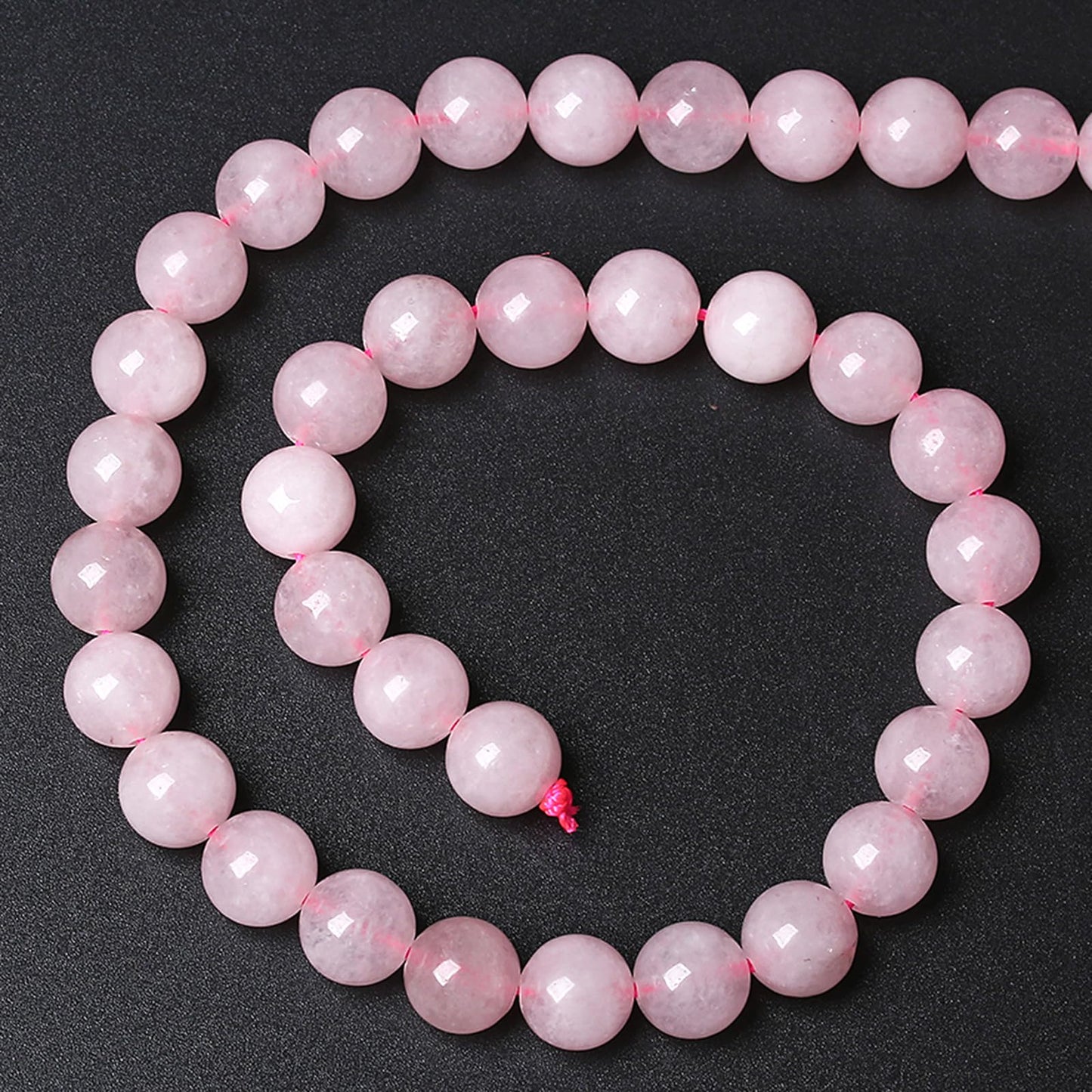 120pcs 6MM Natural Rose Quartz Stone Energy Healing Beads Round Loose Beads for Jewelry Making Bracelet Necklaces 2 Strands 32"