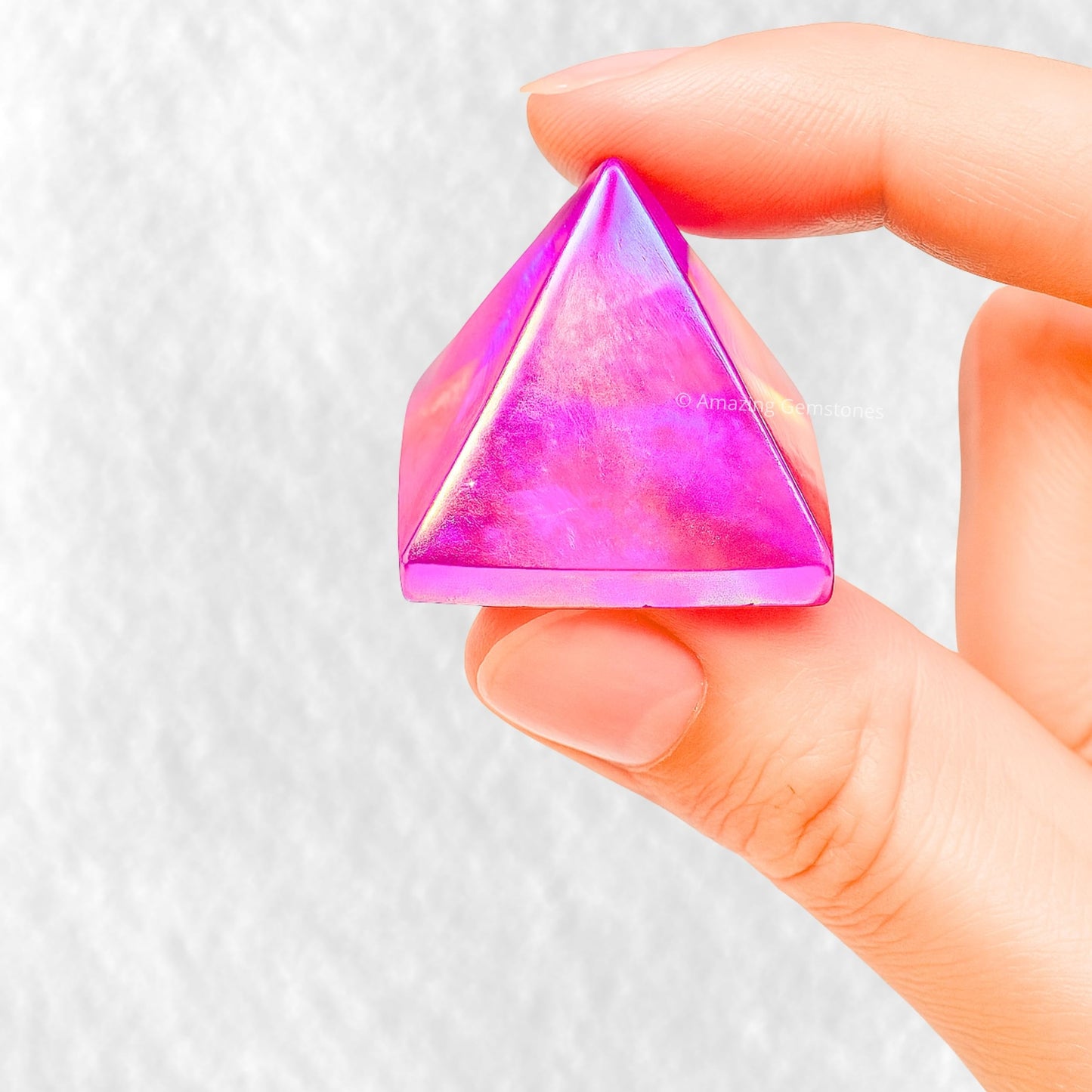Amazing Gemstone Angel Aura Rose Quartz Pyramid Crystal Healing Stones - 1" Great Pyramid Figurine of Natural Stone Pyramid for Meditation, Reiki, Chakra Balancing and Crystal Pyramids Grid