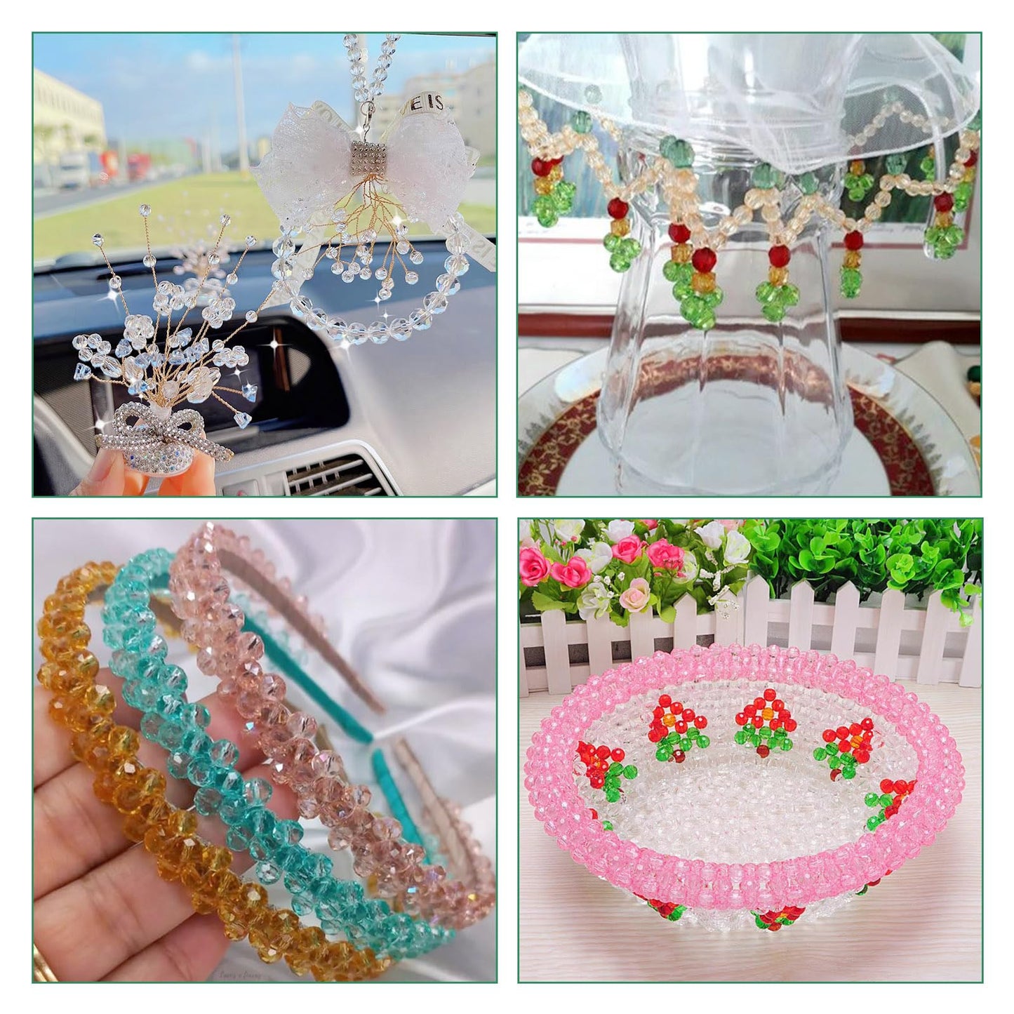 Elecrelive 100pcs Glass Rondelle Beads 7.5mm Faceted Glass Beads Colorful Loose Beads for DIY Beading Bracelet Necklace Jewelry Making