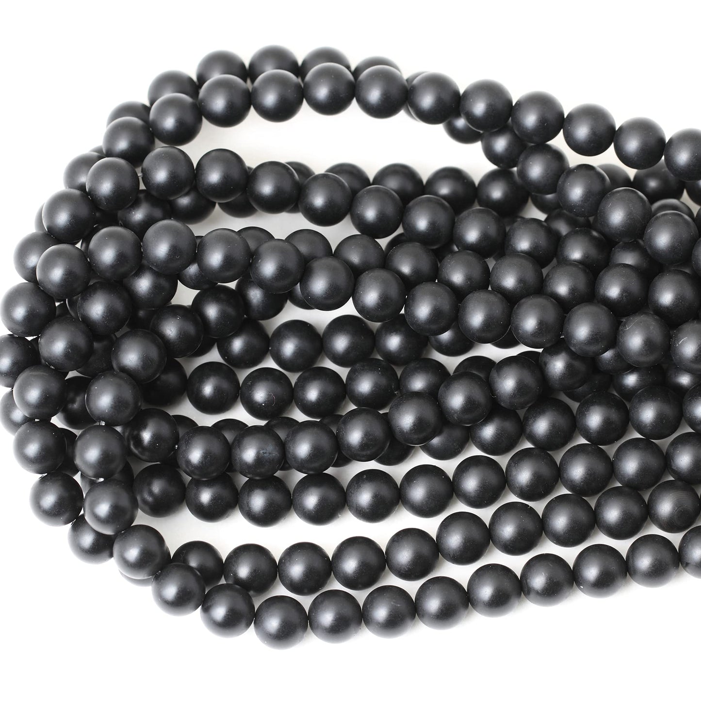 CHEAVIAN 35PCS 10mm Natural Matte Black Onyx Round Loose Beads DIY Bracelet Necklace Materials 1 Strand 15"