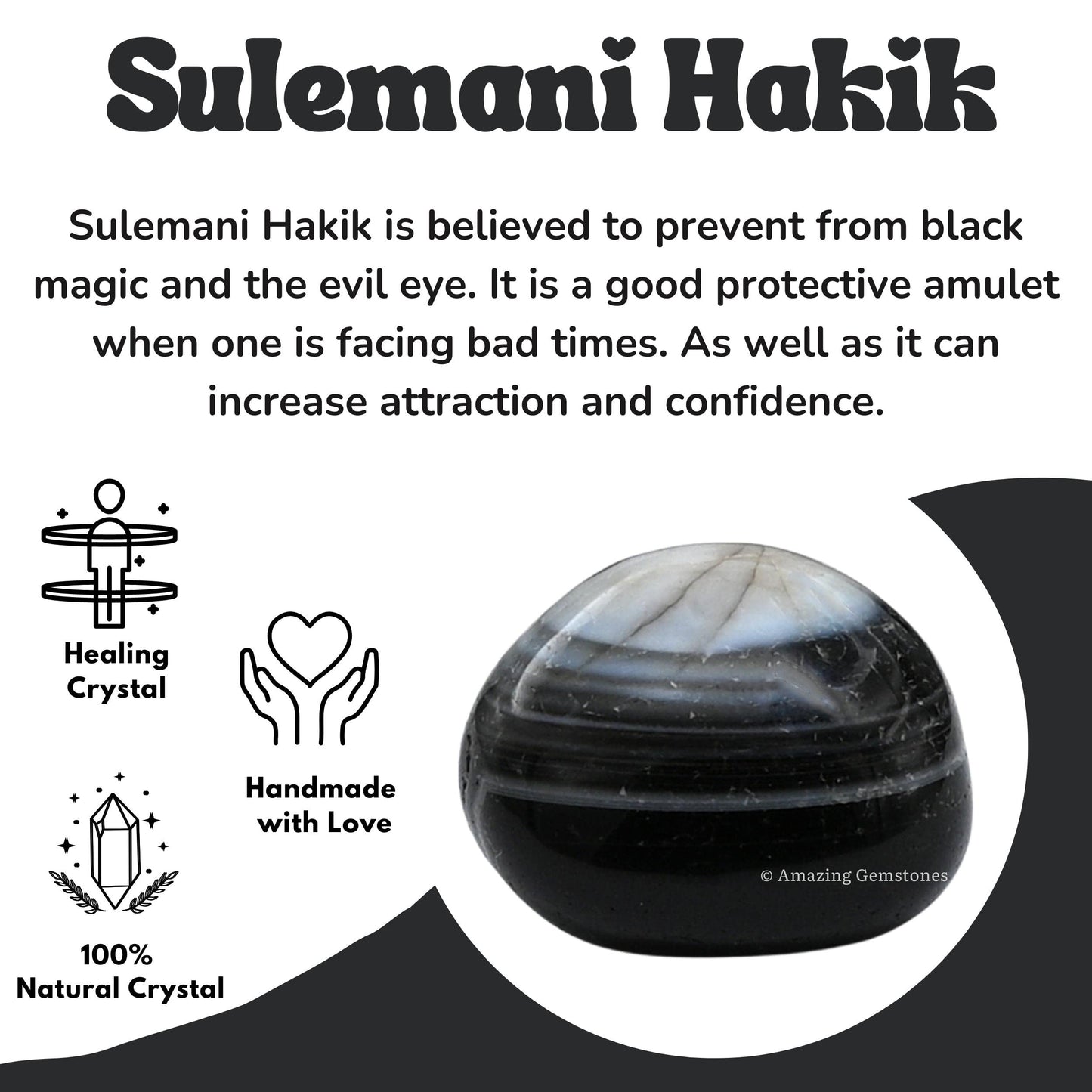 Amazing Gemstone Sulemani Hakik Crystals and Healing Stones Tumbled - 1 Oz Sulemani Hakik Stone, Natural Healing Stones for Energy Balance, Stress Relief - Polished Gems Rocks