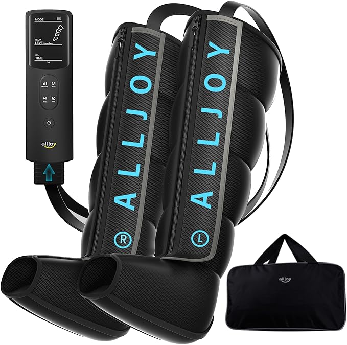 ALLJOY Pro-Grade Leg Massager Recovery Boots, Leg Compression Massager for Circulation and Pain Relief, Sequential Compression Boots for Fast Recovery, Gifts for Men Women