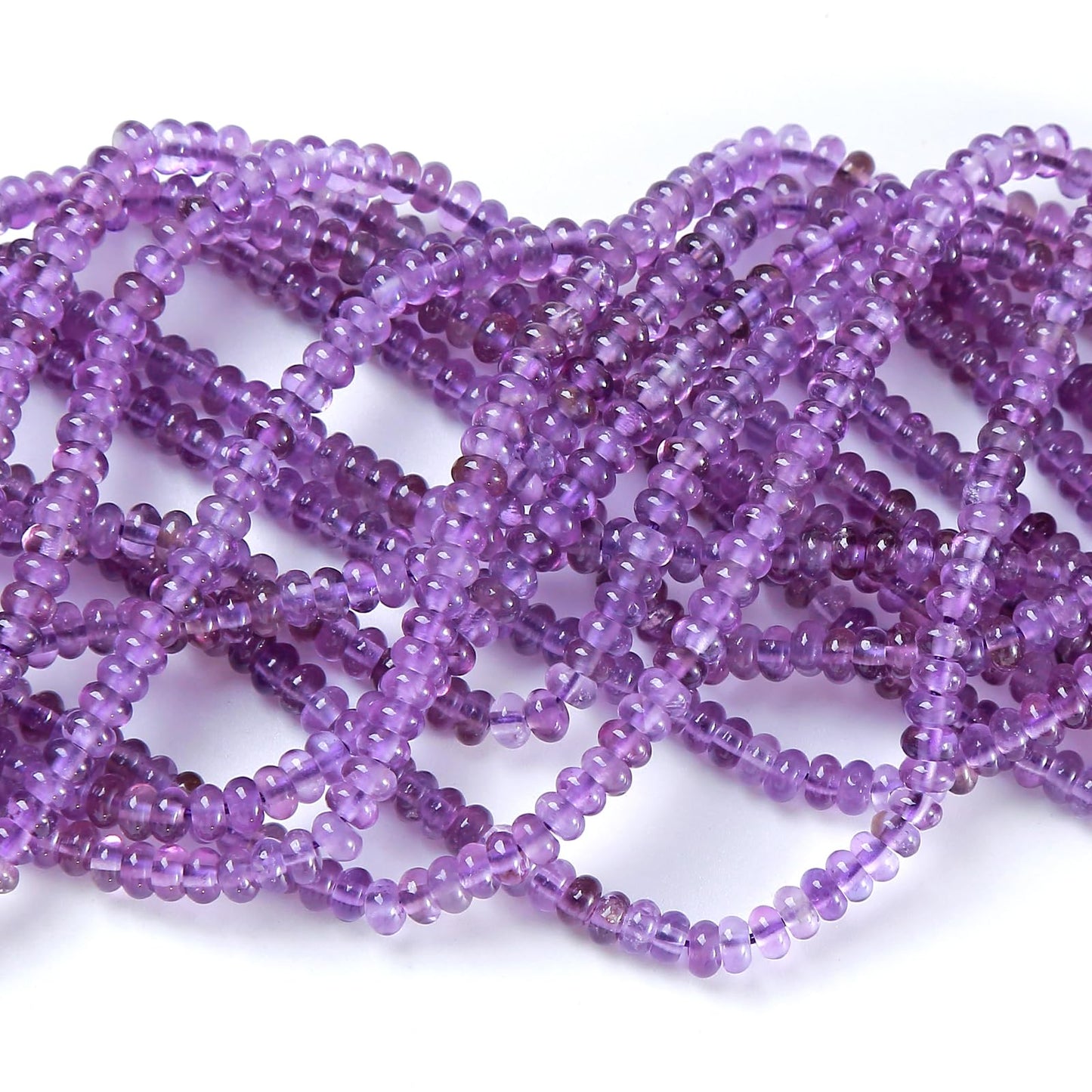 2x4MM 150PCS Amethyst Crystal Tube Rondelle Abacus Disk Natural Stone Spacer Loose Beads for Jewelry Making Bracelet DIY Accessories