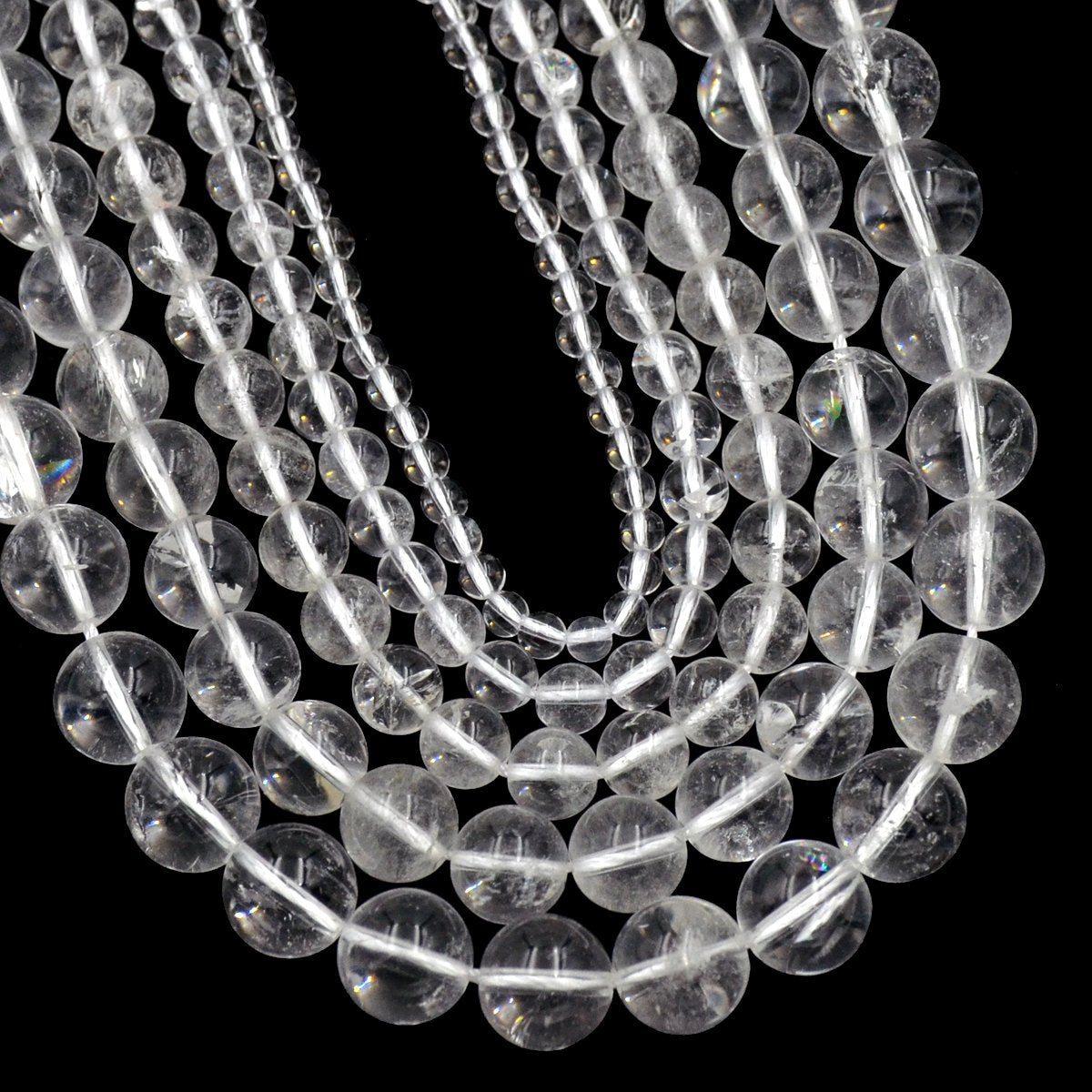 AD Beads Natural Gemstone Round Loose Beads 15" for Bracelet Necklace Earrings Jwelery Making Crafts DIY (4mm, Clear Quartz)