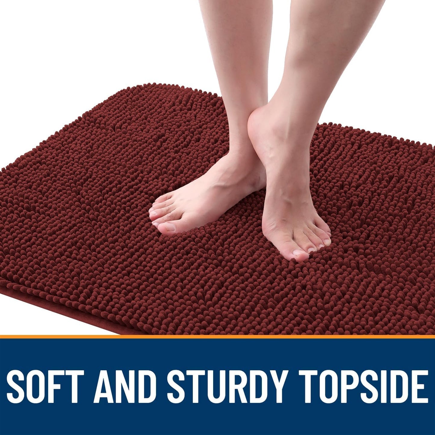 OLANLY Dog Door Mat - Absorbent Non-Slip Washable Doormat for Muddy Paws | 54x32, Caramel Russet