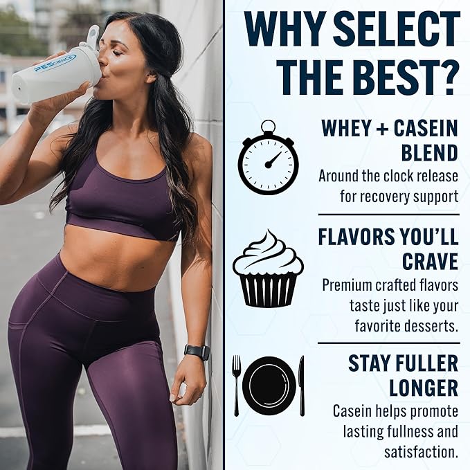 PEScience Select Protein Powder, Whey and Casein Blend, Clean Protein Powder for Women and Men, Low Calorie, Low Carb, Keto Friendly, Gluten Free - Frosted Sugar Cookie - 27 Servings