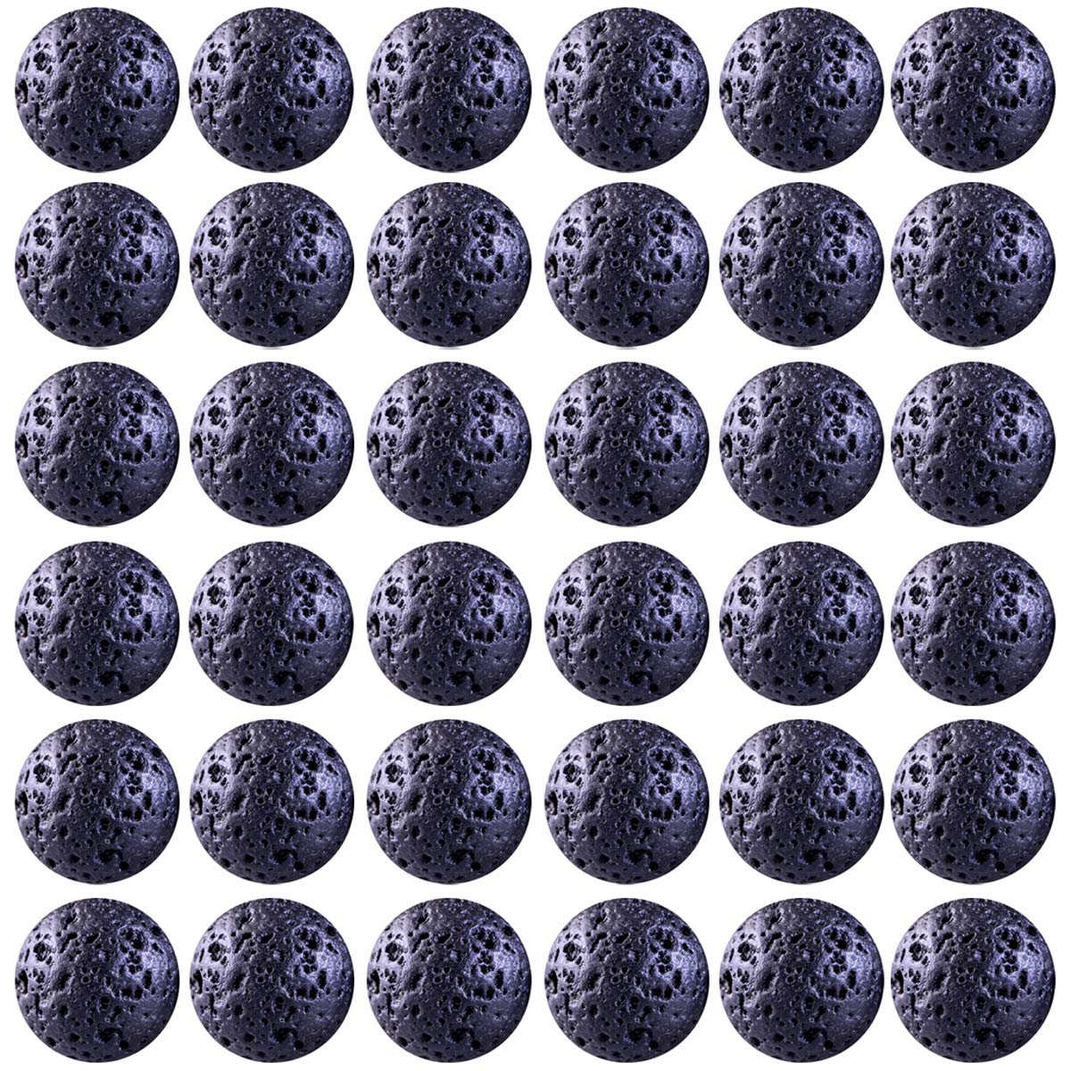 Natural Stone Beads 100pcs 6mm Black Lava Round Genuine Stone Beading Loose Gemstone Hole 1mm DIY Beads for Essential Oil Yoga Bracelet Necklace Earrings Jewelry Making (Black Lava Stone Beads,6mm)
