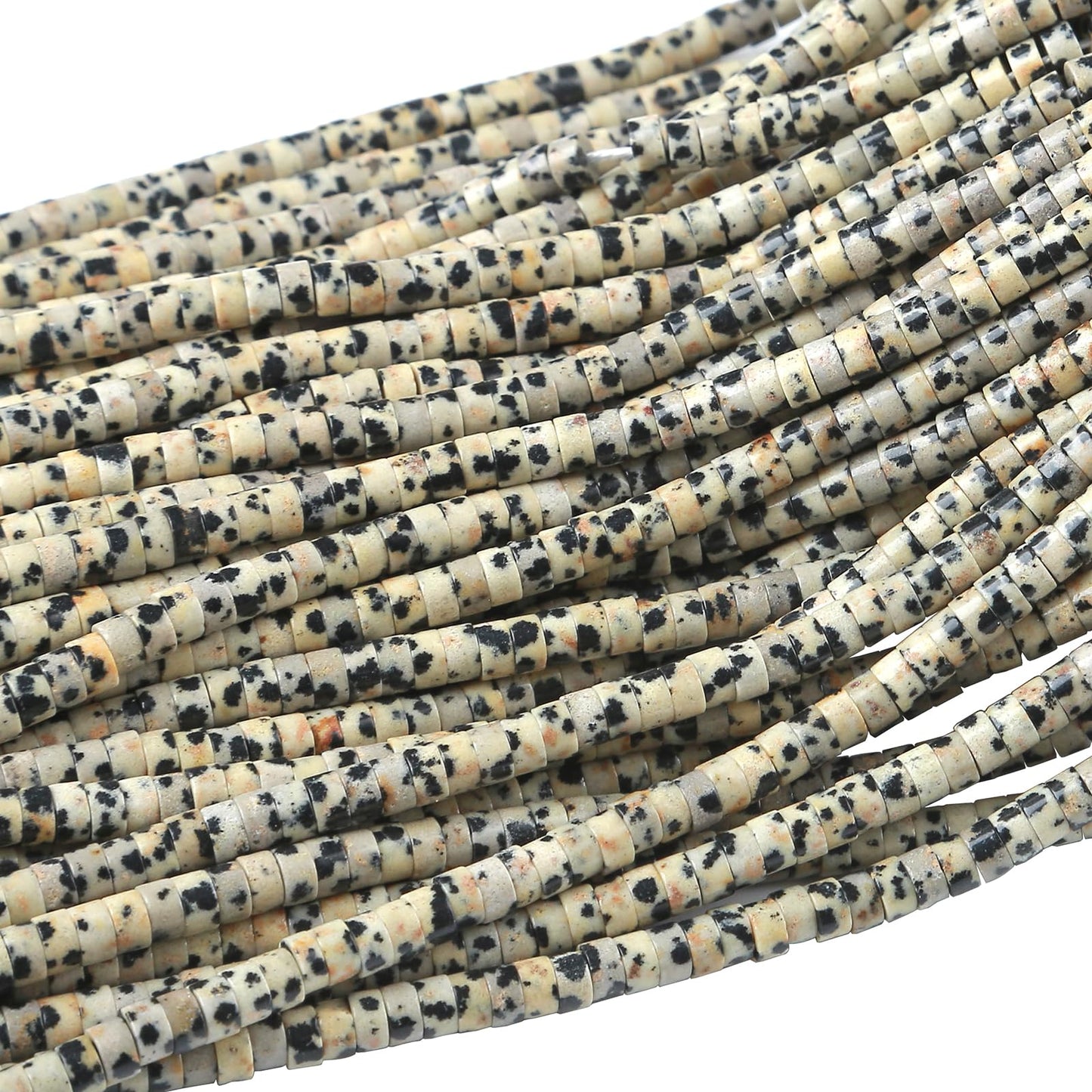 2x4MM 150PCS Dalmation Jasper Tube Cylinder Rondelle Abacus Disk Spacer Loose Beads for Jewelry Making