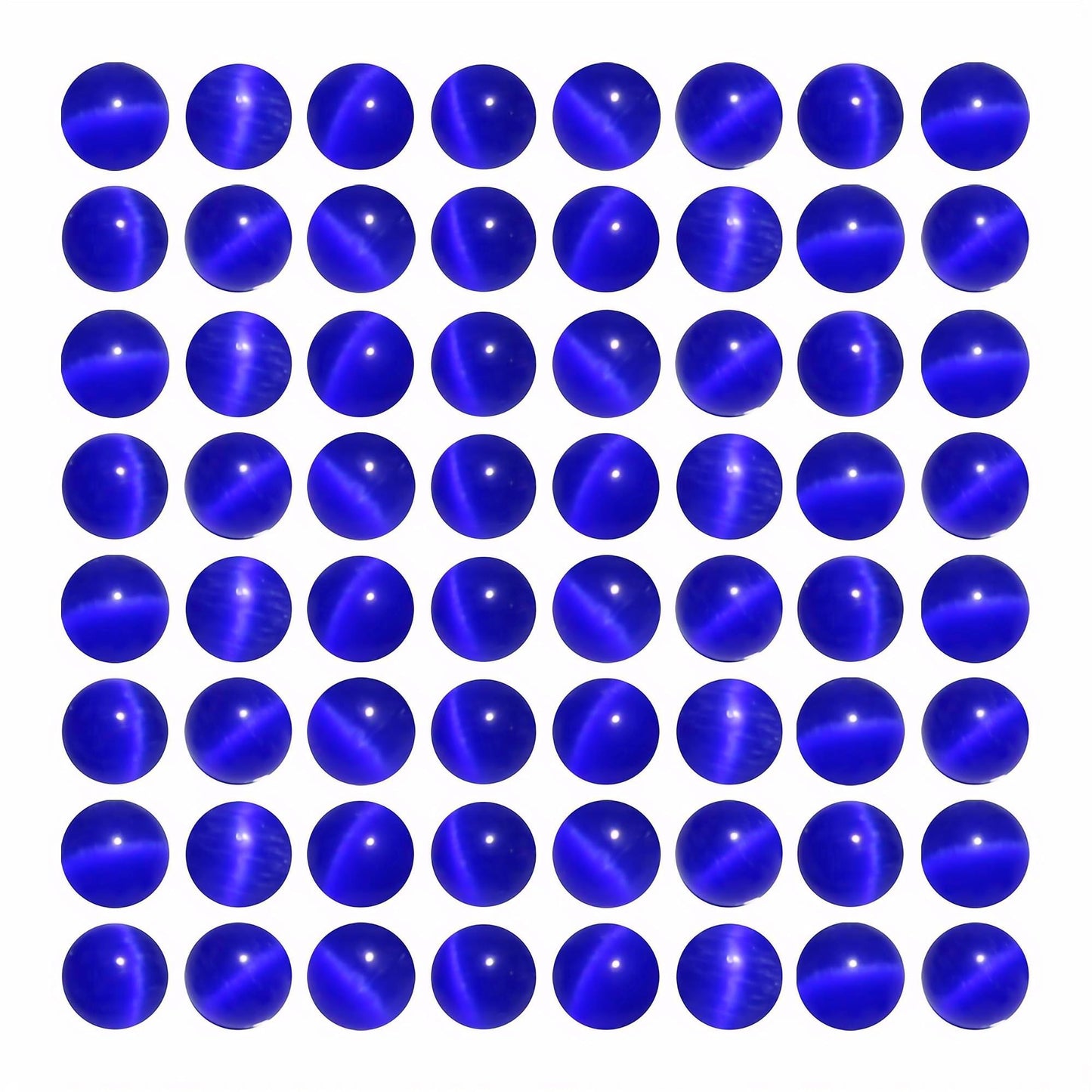 MJDCB 30pcs Sapphire Blue Cat Eye Stone Beads 12mm Round Crystal Loose Bead for Jewelry Making DIY Bracelets Necklace