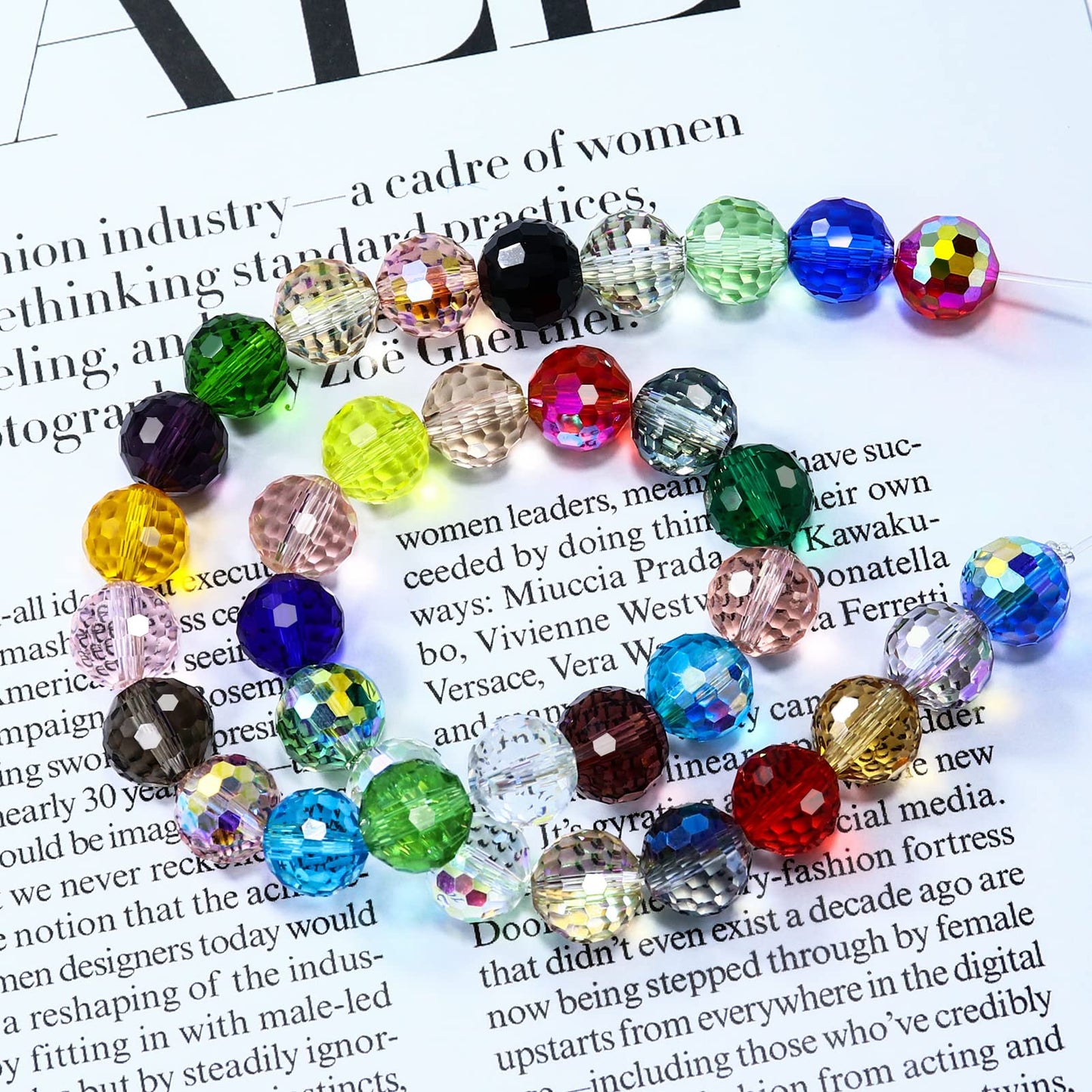 Dowarm 10MM Round Crystal Beads for Jewelry Making, Blue Faceted Crystal Glass Beads for Crafts Bracelet Wind Chimes Suncatcher, #5003 Rondelle Spacer Beads, Loose Gemstones, 50PCS