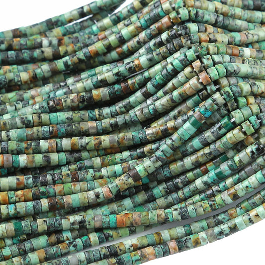 2x4MM 150PCS African Turquoise Tube Cylinder Rondelle Abacus Disk Spacer Loose Beads for Jewelry Making