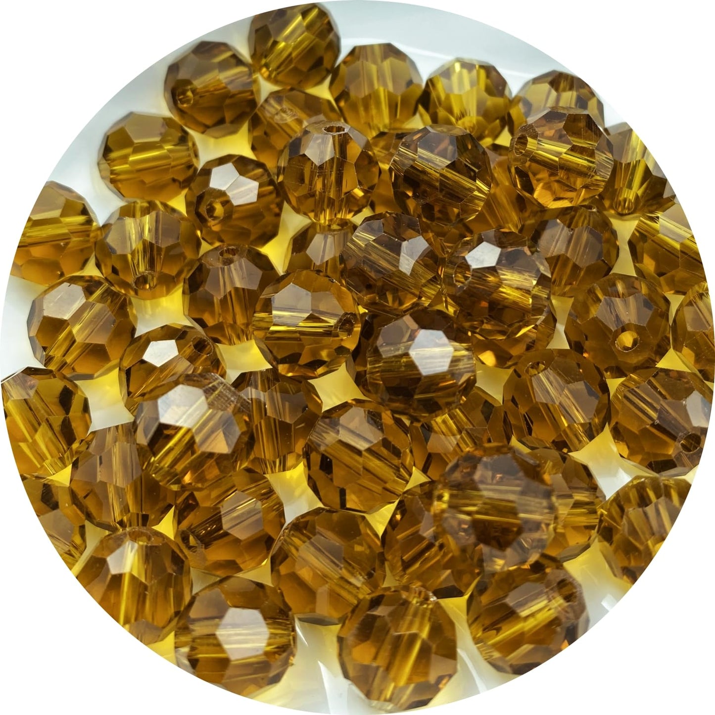 Xinhongo Crystal Glass Beads 400 Pieces 4mm Round Faceted Glass Spacer Beads for Jewelry Making Bracelet Earring Necklace DIY Craft Supplies(Amber)