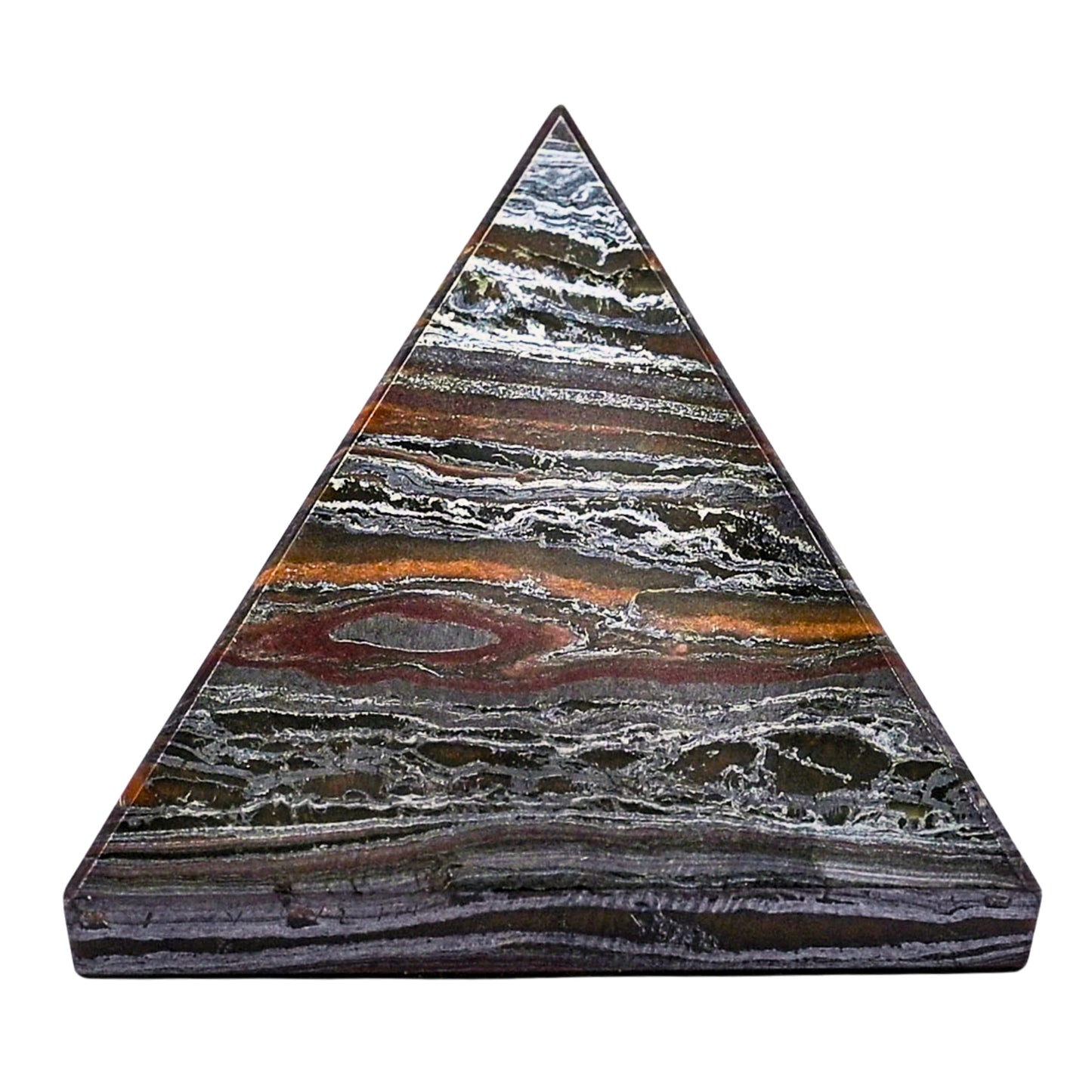 Amazing Gemstone Iron Tiger Eye Pyramid Crystal Healing Stones - 1" Great Pyramid Figurine of Natural Stone Pyramid for Meditation, Reiki, Chakra Balancing and Crystal Pyramids Grid