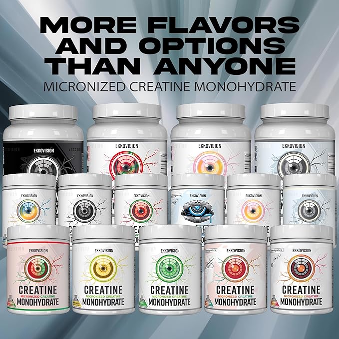 Ekkovision Creatine Monohydrate Powder, Micronized, Cherry Limeade, Pre Workout & Post Workout Supplement for Men & Women, Energy Support, Easy to Mix in Shakes, Smoothies & Beverages, 100 Servings