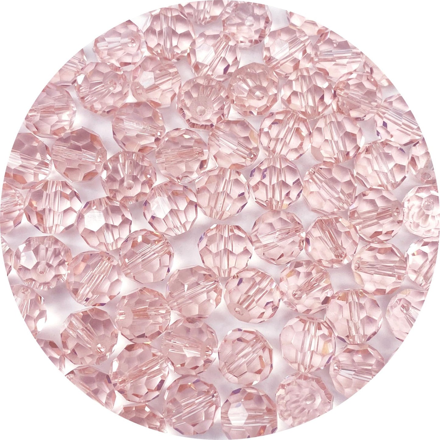 LIMAOLLY 40pcs 12mm Faceted Crystal Glass Beads Round Spacer Beads for Jewelry Making DIY Craft Making Necklace Bracelet Earring Wind Chimes Suncatchers Ornament(513-Pink)