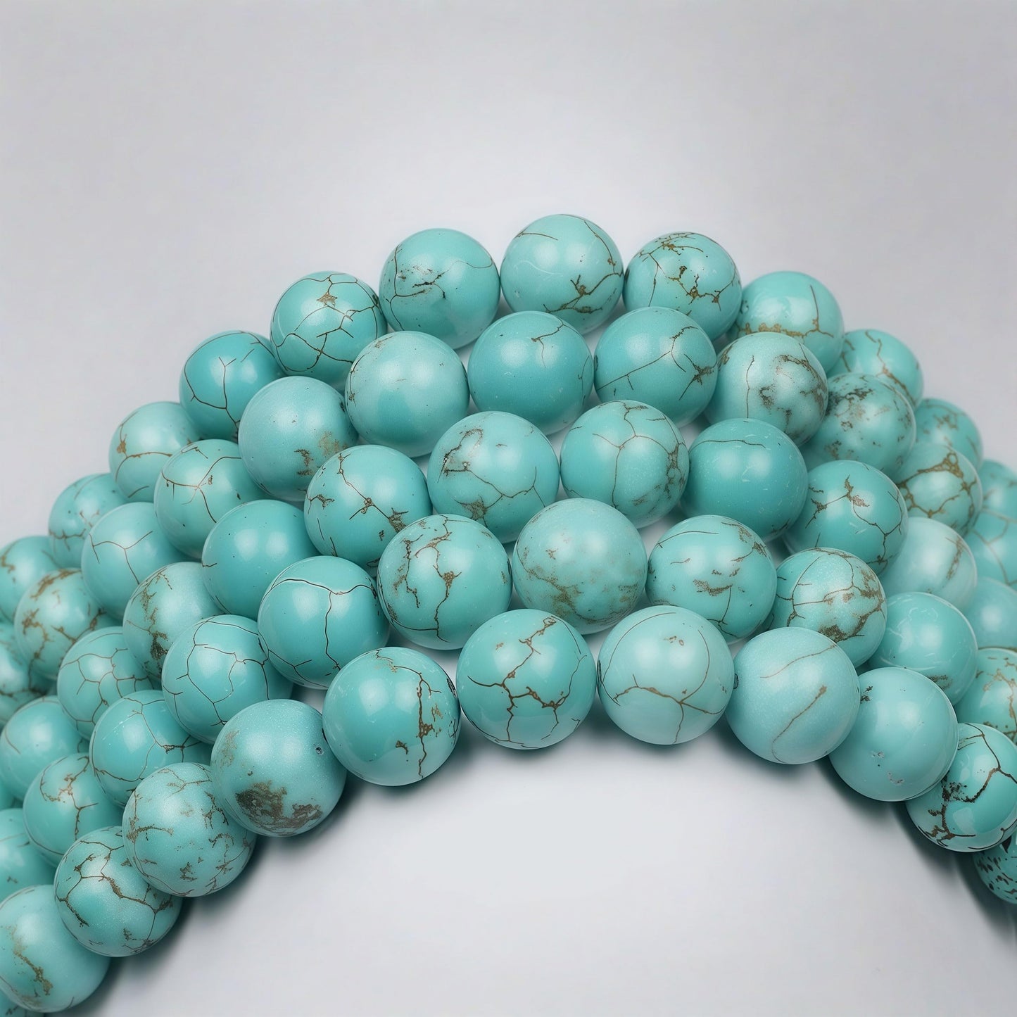 MJDCB Best Sellers Stone Beads Turquoise Round Loose Beads for Jewelry Making DIY Bracelet Necklace (12mm)