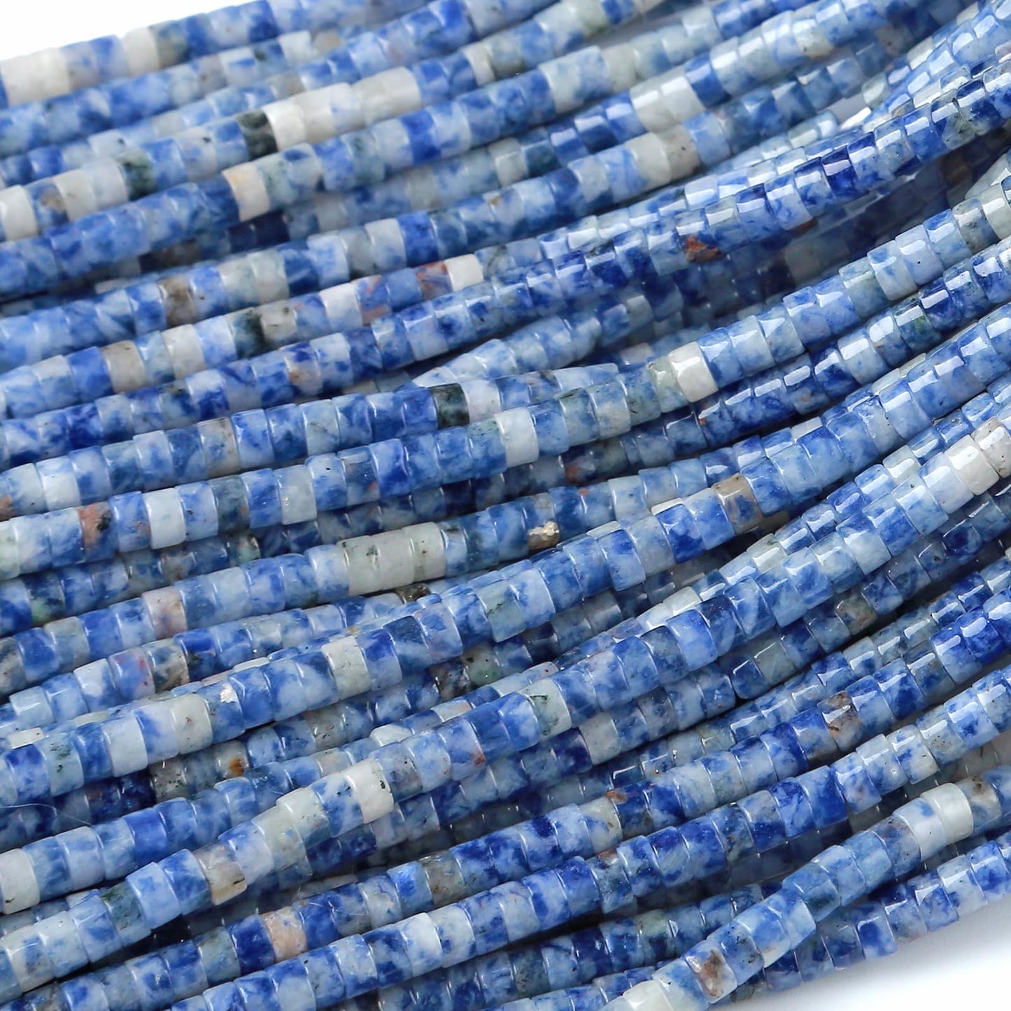2x4MM 150PCS Sodalite Tube Cylinder Rondelle Abacus Disk Spacer Loose Beads for Jewelry Making
