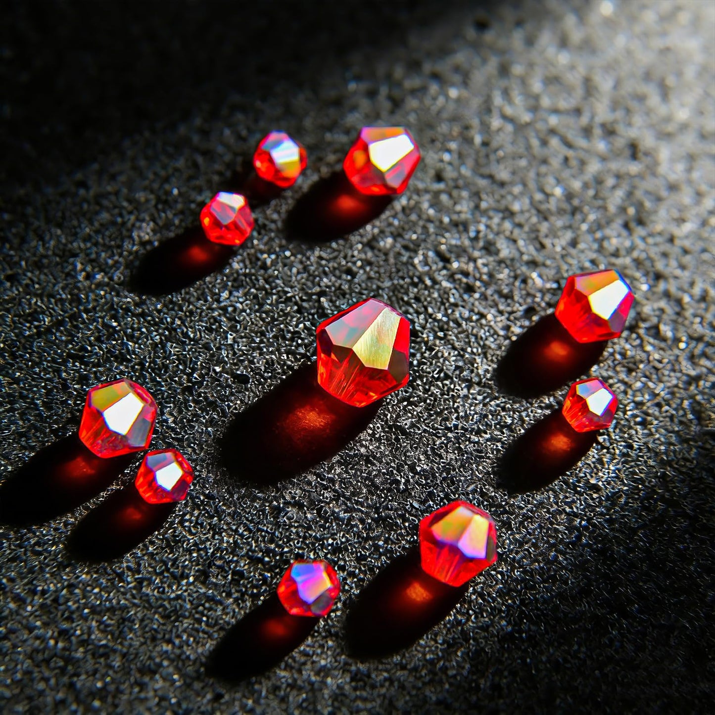 1550PCS Bicone Crystal Glass Beads Set for Jewelry Making, 3mm 4mm 6mm 8mm Sparkling Faceted Beads Sorted by Size for Bracelets, Necklaces, Suncatchers & DIY Crafts(Red)