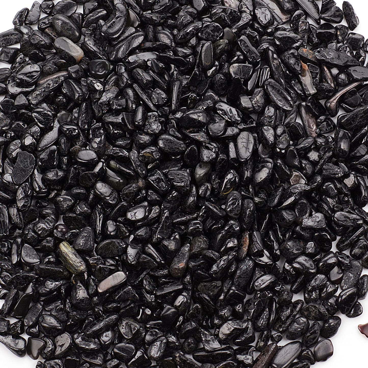 Cherry Tree Collection 1/2 Pound Polished Tumbled Gemstone Chips, Pebbles, Crystal Chips Bulk for Jewelry Making, Healing, Plants, Succulents, Aquariums, Decoration, Chakra (Black Tourmaline)