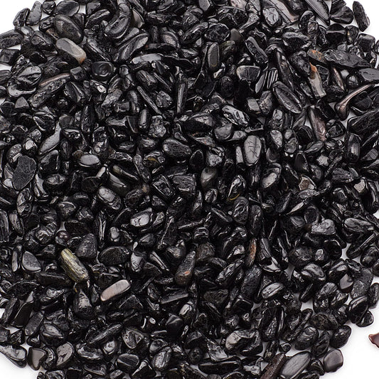 Cherry Tree Collection 1/2 Pound Polished Tumbled Gemstone Chips, Pebbles, Crystal Chips Bulk for Jewelry Making, Healing, Plants, Succulents, Aquariums, Decoration, Chakra (Black Tourmaline)