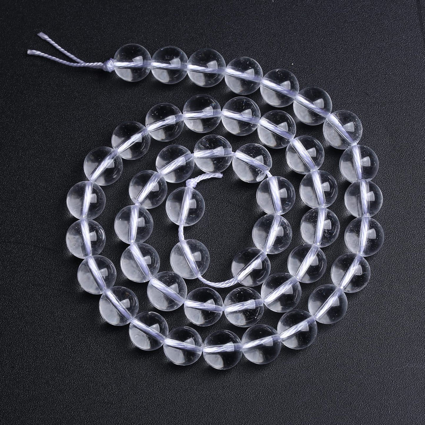 8MM 45PCS Natural Clear White Crystal Quartz Gemstone 3A Grade Round Loose Beads for Jewelry Making DIY Bracelet 1 Strand 15''