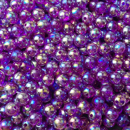 300 Pcs 8mm Acrylic Round Beads AB Colors Round Spacer Beads for Earring Bracelet Necklace Key Chains Jewelry DIY Craft Making(Dark Purple AB)