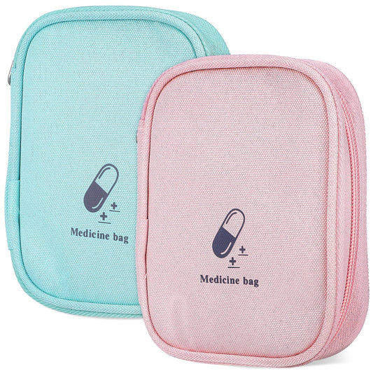 COOPHYA 2pcs Medical Bag Organizer Travel Medicine Storage Pouch Household First Aid Pouch 11x14x2cm Lightweight Portable for Outdoor and Daily Use