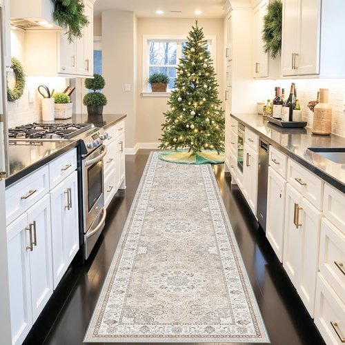 Hallway Washable Runner Rug - Vintage Soft Non-Slip 3x20 Entryway Carpet | Ideal for Kitchen & Living Room