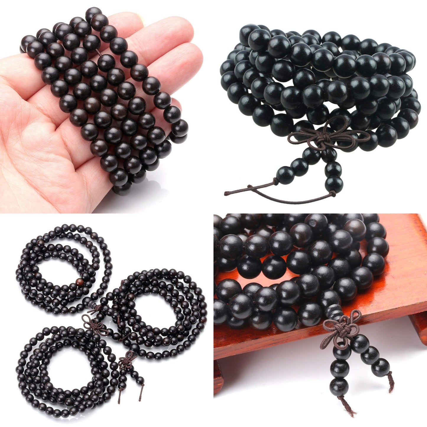CarpenterC 500pcs 8mm Gorgeous Natural Round Polished Rosewood Loose Beads for Jewelry Making DIY Handmade Crafts