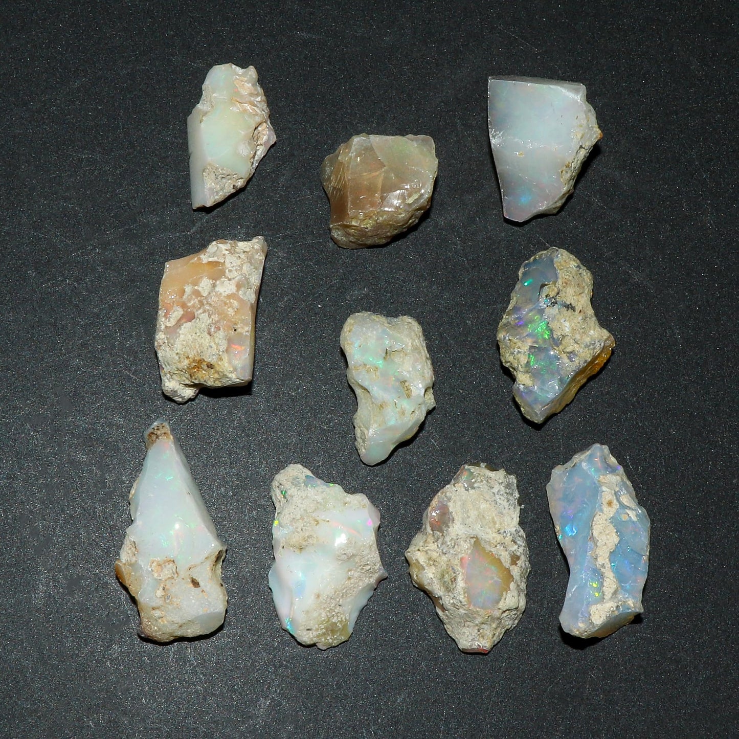 GEMKORA™ (20mm+) 2pcs Natural Raw Ethiopian Opal Loose Gemstone Rough A+ Quality For Jewelry Making, Crafts & DIY, Gift Giving Pack, Healing Chakra, Wholesale Bulk Crystals