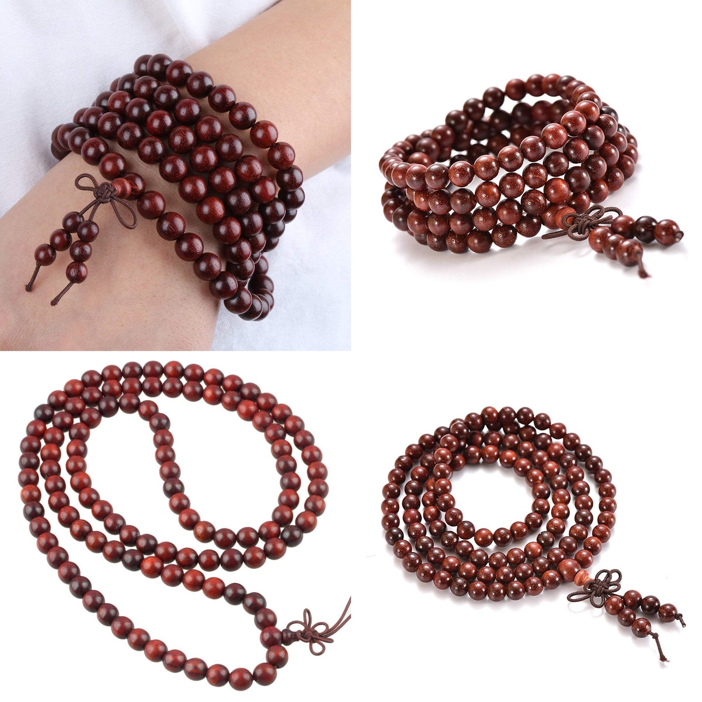 CarpenterC 200pcs 6mm Gorgeous Natural Round Polished Rosewood Loose Beads for Jewelry Making DIY Handmade Crafts