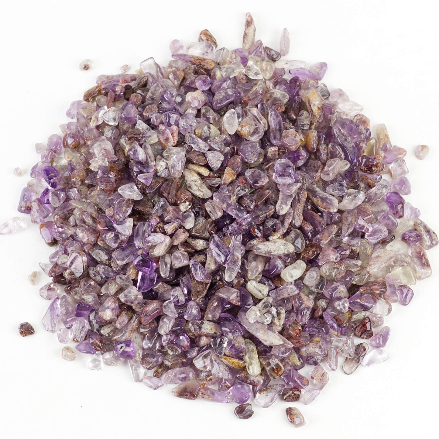 Cherry Tree Collection 1/2 Pound Polished Tumbled Gemstone Chips, Pebbles, Crystal Chips Bulk for Jewelry Making, Healing, Plants, Succulents, Aquariums, Decoration, Chakra (Purple Phantom Quartz)