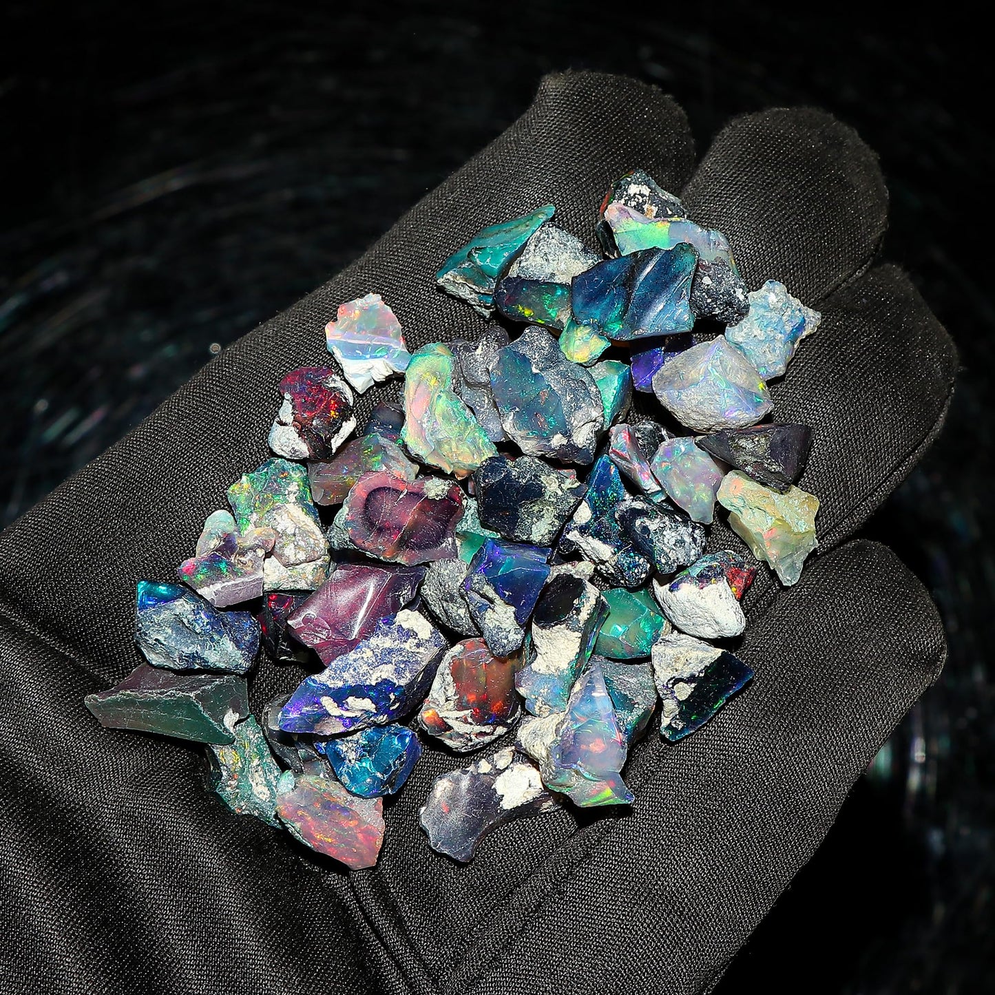 GEMKORA 10pcs Raw Black Opal Gemstone and Crystals, Wholesale Gemstone Lot, Rough Crystals, Rock Stones, Jewelry Making Supplies, DIY & Crafts, AA+ Grade, 6-10mm
