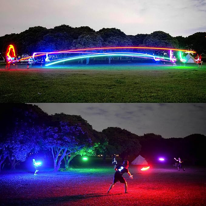 TOSY Bundle of 2 - Flying Disc 108 LEDs - RGB Black + Red