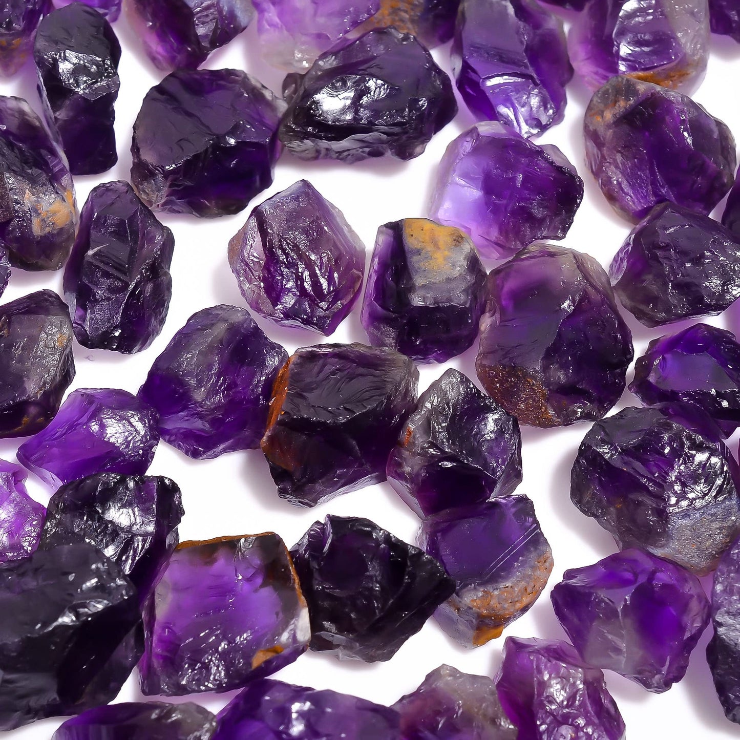 Gemkora 100 carats Raw Amethyst Rough Gemstone, Natural Crystals, Healing Stones, Wholesale Lot, Jewelry Making Supply, 10 to 16mm, 8 to 10pcs