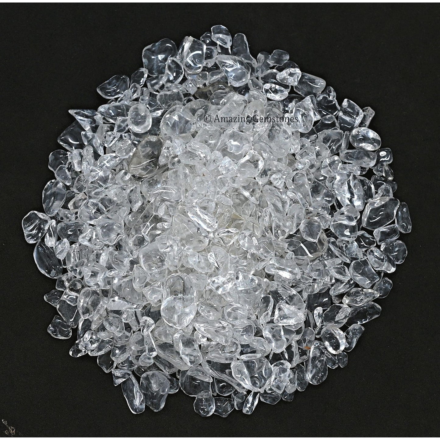 Amazing Gemstone Clear Quartz Crystal Chips and Rocks - Aquarium Gravel Bulk, Small Tumbled Stones and Tiny Crystals for Fish Tank Decoration (Natural AAA Grade Gemstones)