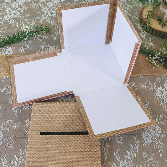 Kate Aspen Rustic Burlap & Lace Gift/Wedding Card Box, Money Box, Farmhouse Wedding Decorations For Reception - Also Perfect for Boho Baby Showers, Birthdays, Graduation