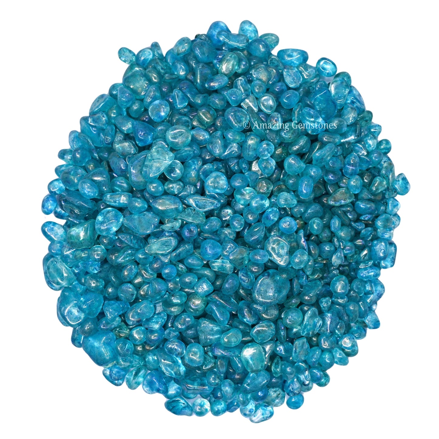 Amazing Gemstone Aqua Aura Quartz Crystal Chips Aquarium Gravel Rocks - Aura Quartz Chips Bulk Fish Tank Gravel, Small Tumbled Stone Chips, Tiny Crystals for Decoration (Natural AAA Grade Gemstones)