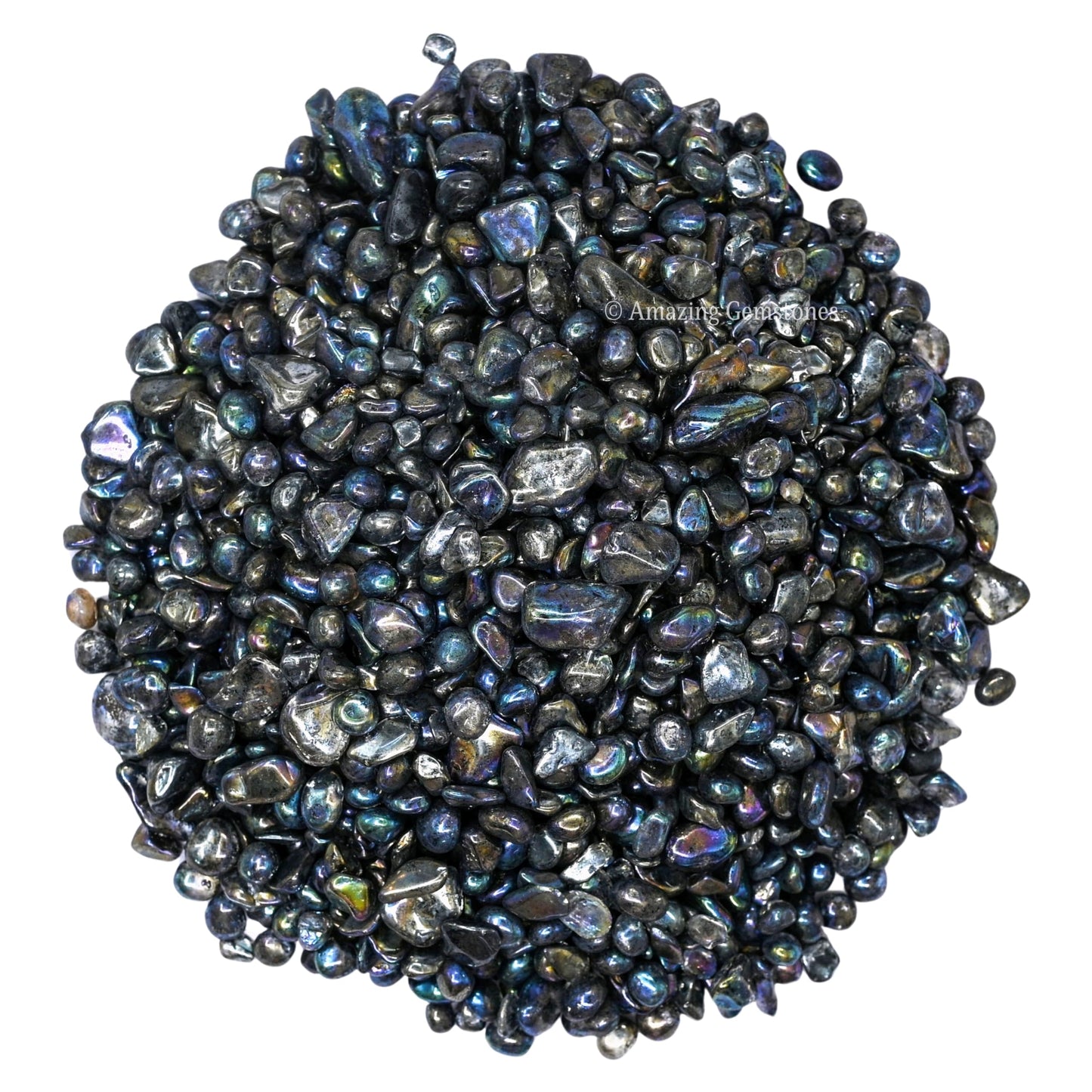 Amazing Gemstone Titanium Aura Quartz Crystal Chips Aquarium Gravel Rocks - Bulk Fish Tank Gravel, Small Tumbled Stone Chips and Tiny Crystals for Decoration (Natural AAA Grade)