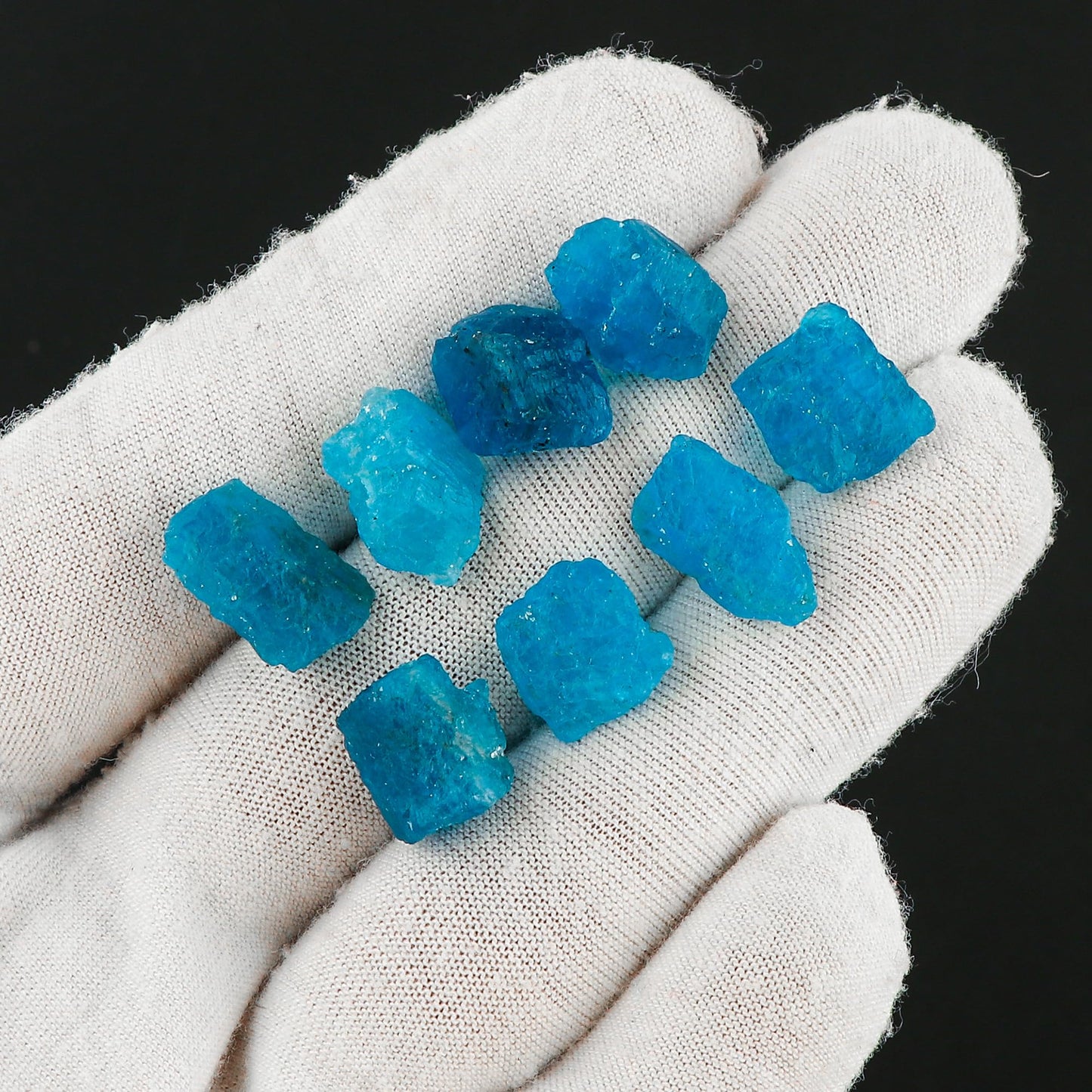 CRYSTALIS 50cts Natural Neon-Apatite Raw Crystals, Loose Gemstone Wholesale Bulk Rough Jewelry Making Supply, Chakra And Healing Stones, Wire Wrapping, DIY, Tumbling, Gem Collection, 8-12mm
