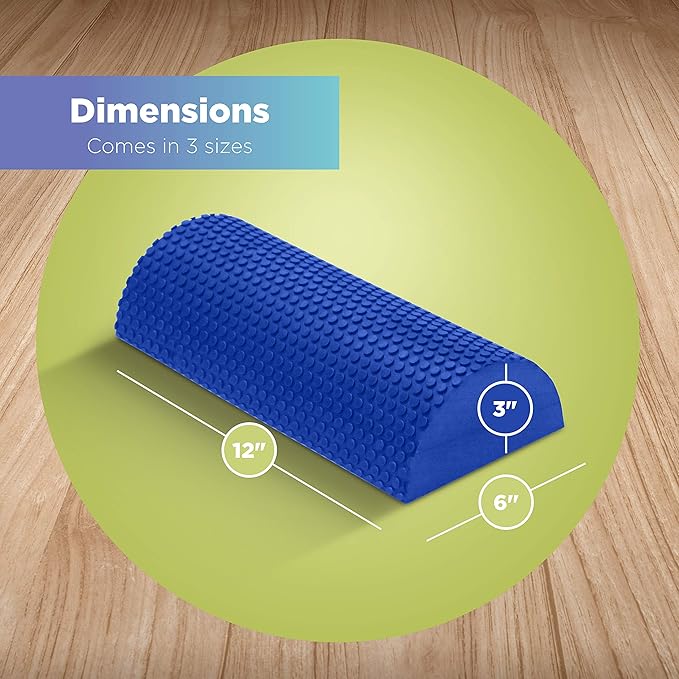 Bean Products High-Density EVA Foam Rollers | Deep Tissue Massager | Myofascial Release Textured Bumps | 12??Half Roller | Made in The USA