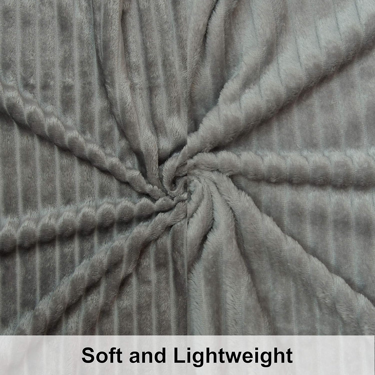 NTBAY Flannel Toddler Blanket - Fluffy, Warm & Reversible Stripes | 30x40 Inches, Grey