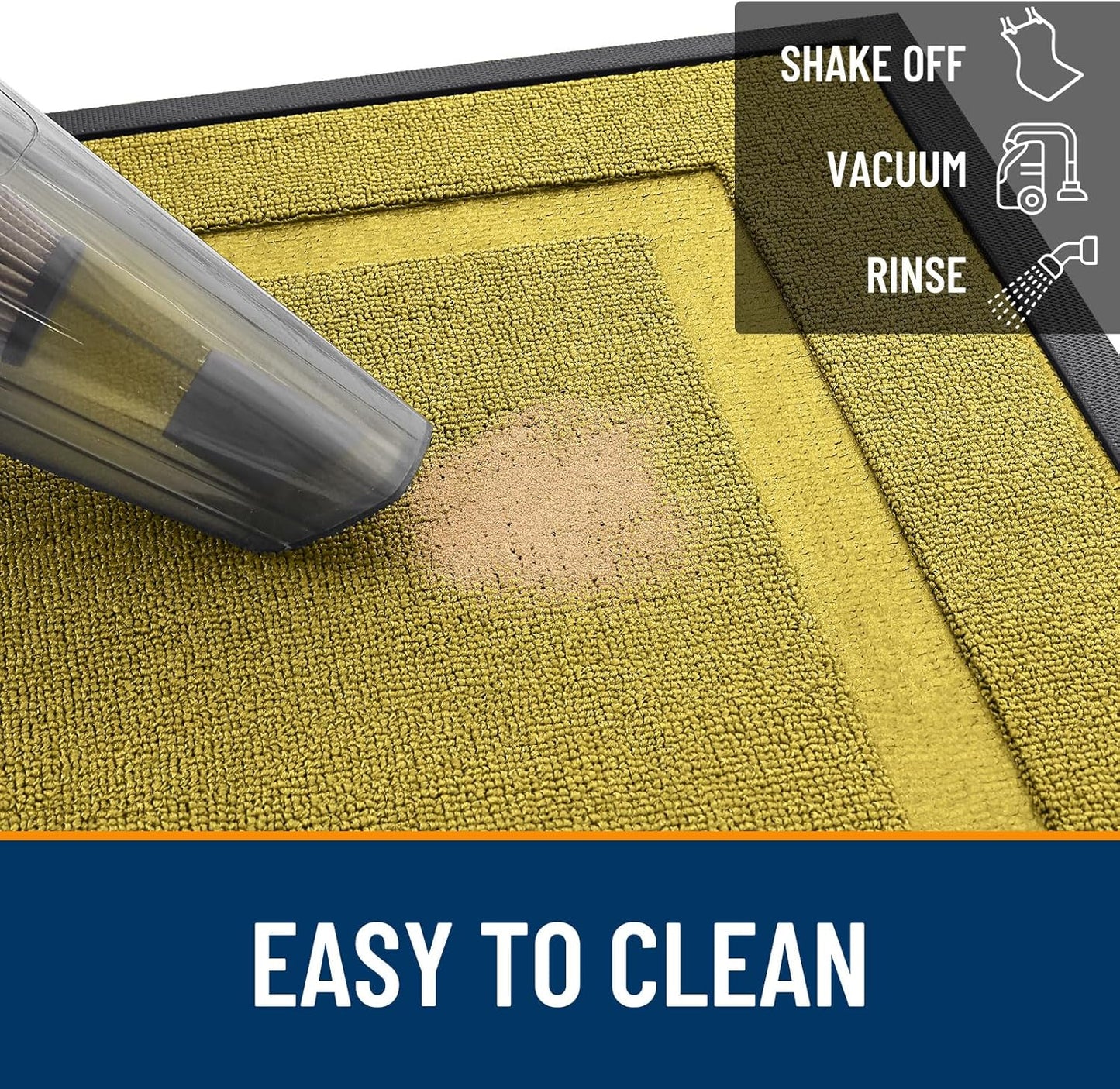 OLANLY Indoor Outdoor Doormat - Waterproof All-Season Entrance Mat, Sturdy Natural Rubber, 35x23, Lime Green
